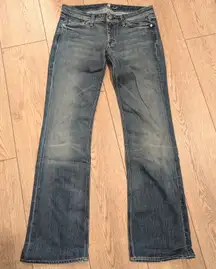 7 For All Mankind Bootcut Jeans Womens 28 Designer Denim Ribbon Back Pockets