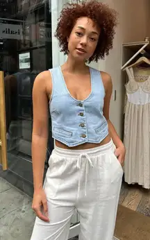 ROLLA'S Dallas Vest Luna in Wash Light Vintage Blue Size Medium