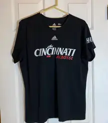 University Of Cincinnati Lacrosse Adidas Climacool Shirt Size Lg-EUC