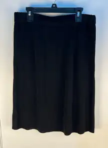 Exclusively Misook Pull On Pencil Skirt Small Petite Black Minimalist Office