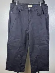 LOGO by Lori Goldstein | Women Black Wide Leg Crop