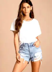 Levi's  501 Distressed High Rise Cutoff Denim Shorts