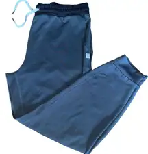 Vuori Performance Joggers Gray Striped Cuffed Elastic Drawstring Waist Pockets L