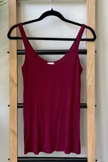 Essentials Pac Sun Burgundy Scoop Neck Basic Tank Top