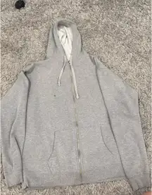 Oversized gray zip up 