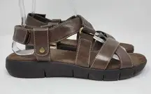 Aerosoles  Criss Cross Strappy Open Toe Cushioned Chunky Sandal Faux Leather 8 W