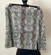 New Sequin Animal Print Skirt with front split