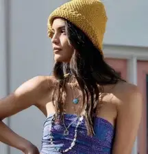 Free People NEW  Pixie Knit Bucket Hat OS Yellow