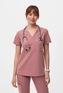 - Catarina One-Pocket Scrub Top Mauve Medical Doctor Nurse