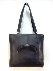 Vintage Coach Skinny Tote 9546 Brown Leather Handbag Purse