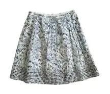 ELIE TAHARI Black White Gray Floral A Line Skirt Size 27 / US 4