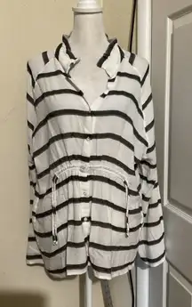 IRO Jeans Striped Button Down Shirt Women's Size 38