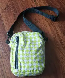 BAGGU Green Gray Houndstooth Chic Edgy Feminine Preppy Hipster Y2K Crossbody Bag