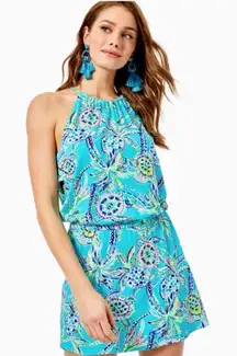Lilly Pulitzer Gianni Skort Romper‎ in "Bermuda Blue Turtle" XXS
