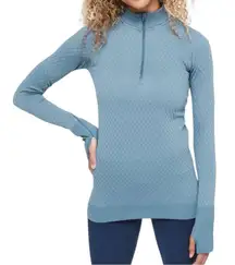 Lululemon Women’s Size 8 Slate Blue Gray Rest Less Half Zip Pullover Top