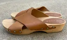 Zara Home Wooden Leather Sandals size 39