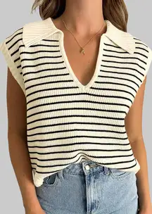 Cropped Collar Sweater Vest