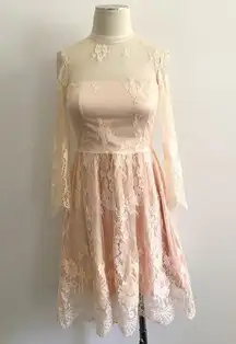 Sheer Neckline Lace Formal Dress