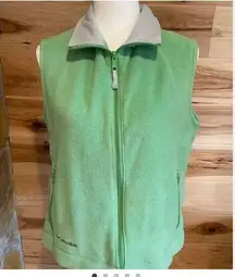 Columbia Women's Fleece Vest Size L Mint Green Full-Zip Casual Travel