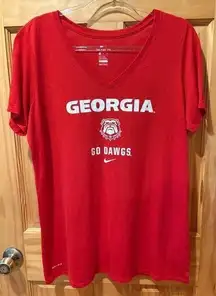 Nike athletic cut Red Georgia “Go Dawg” Dri Fit T-Shirt women’s size XL