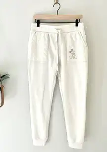 Disney NWT  Mickey Mouse Quilted Jogger Pants for Women - Cream Size M