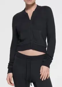 Skims Zip Jacket light french terry shrunken womens Washed Black (small) casual