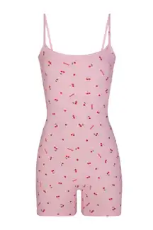 Skims Soft Lounge Scoop Onesie - Cherry Blossom Print