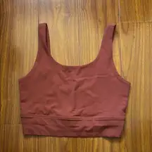 Nike Yoga Burnt Orange Scoop Neck Long Line Sports Bra Tank
