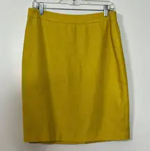Cabi Curry Yellow Straight Knee Length Pencil Skirt