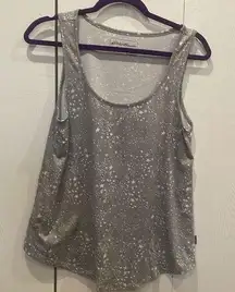 Eddie Bauer tank sleep shirt, grey with white pattern. Women’s size M