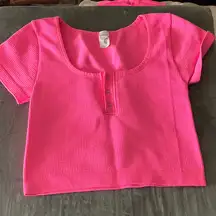 Colsie Hot Pink Short Sleeve Tee and Short Set