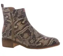 CORKYS Women's Neal Ankle Boots Booties Size 7 Textured Vegan  Brown Snake Print