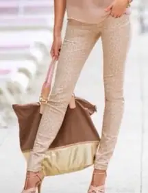 ✨Bella Dahl Leopard Print Neutral Tan Skinny Sz 28 Pants✨