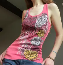 pink y2k graphic tank top 