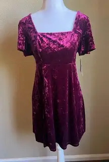 LIVE TO BE SPOILED maroon velvet open back mini dress | medium