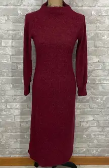 Lush Ribbed Mocneck Sweater Dress