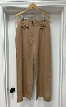 Just Fab linen blend camel wide leg pants size xl