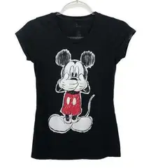 Disney SMALL Black Mickey Mouse Sketch Tee Speak No Evil Surprise Gasp