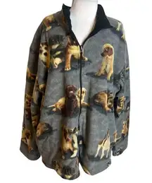 NWT Winterfleece puppy print fleece reversible jacket Sz 3X dog