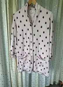 Owl Lovers Button Down Front Pockets Pajama PJ Sleep Shirt Dress S