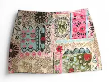 Y2K Colorful Fairy Floral Boho Hippie patchwork micro mini skirt hippie gypsy #bohemian Sz L - measurement in pics