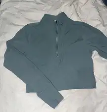 Teal Cropped Quarter Zip