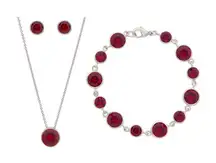 La Contesa Siam Red Jewelry Set Made with Swarovski Elements 3 pc Set