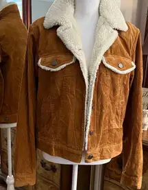 ASOS Brown Jean Jacket with Cream Sherpa Lining