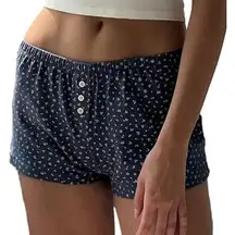 Cute Pajama Shorts for Women Y2K Sexy Low Rise Lounge Floral Shorts Medium