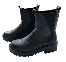 Pretty Little Thing Black Chunky Pull On Chelsea Boots