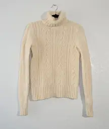 Far Away From Close x  Cream Turtleneck Wool Blend Sweater Small