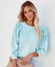 Vici Rilie ruffle sweatshirt, blue ☀️