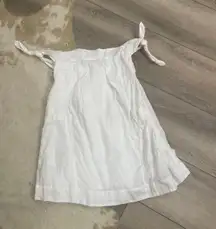 Peach A-line Tie Sleeve White Tunic Top