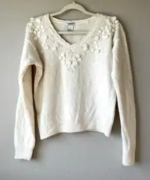 Sweater Pearl Bride Cream coquette preppy feminine vintage girly soft boho cute
